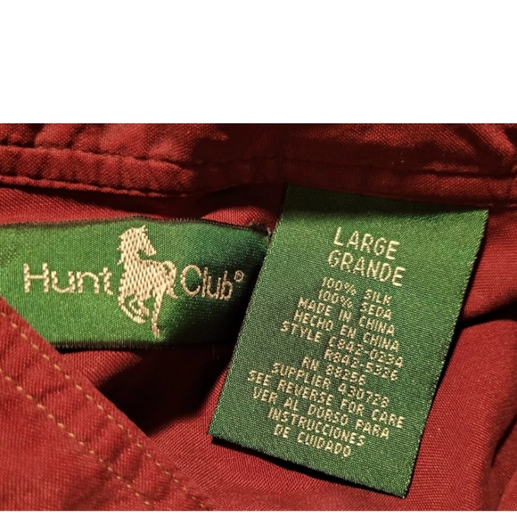 Hunt Club Men's Button Up Shirt Size: Large 100 Percent Silk - Picture 6 of 10